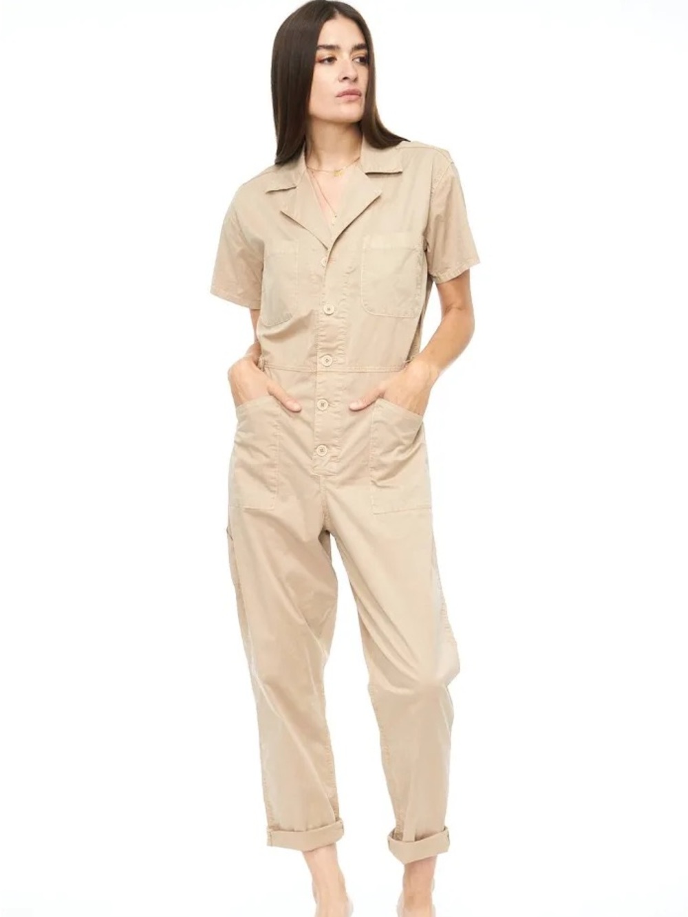 Pistola Grover short sleeved jumpsuit sesame L